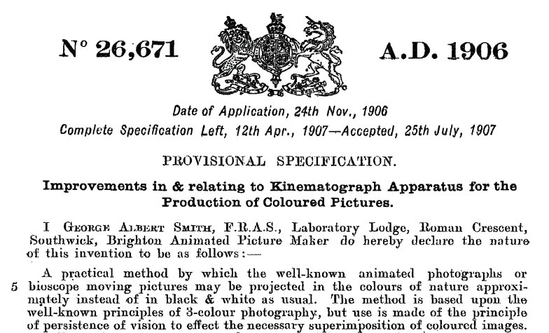 G A Smith 1906 patent